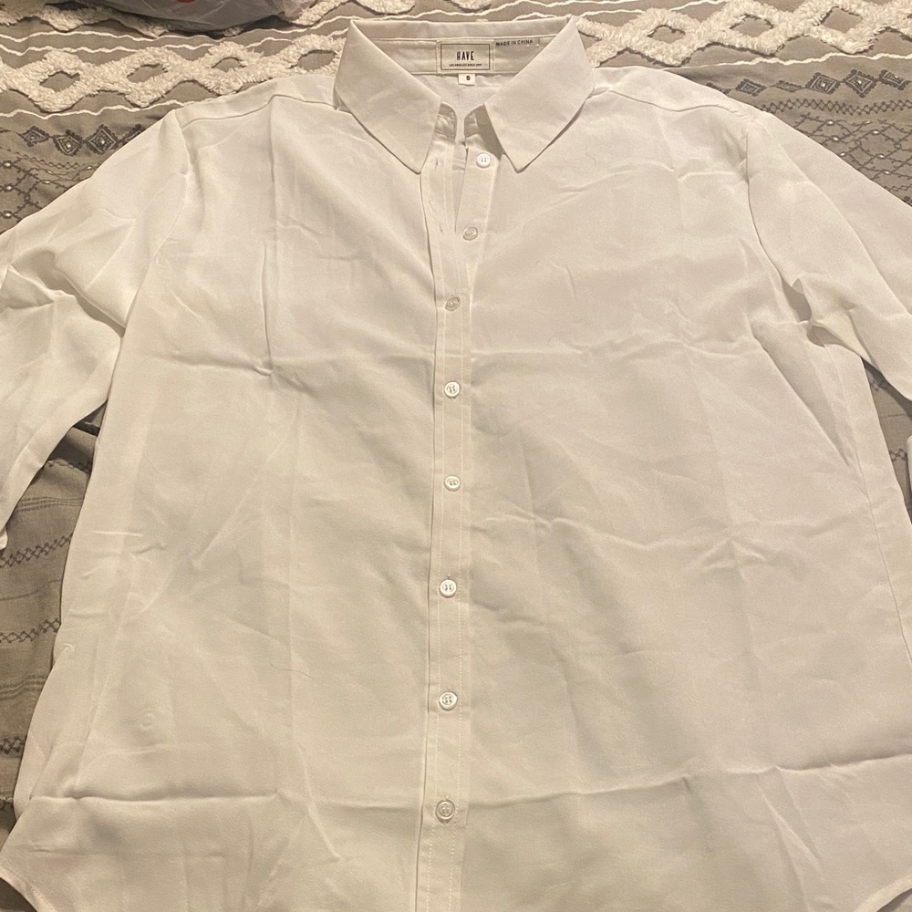Chic White Button-Down Swim Coverup